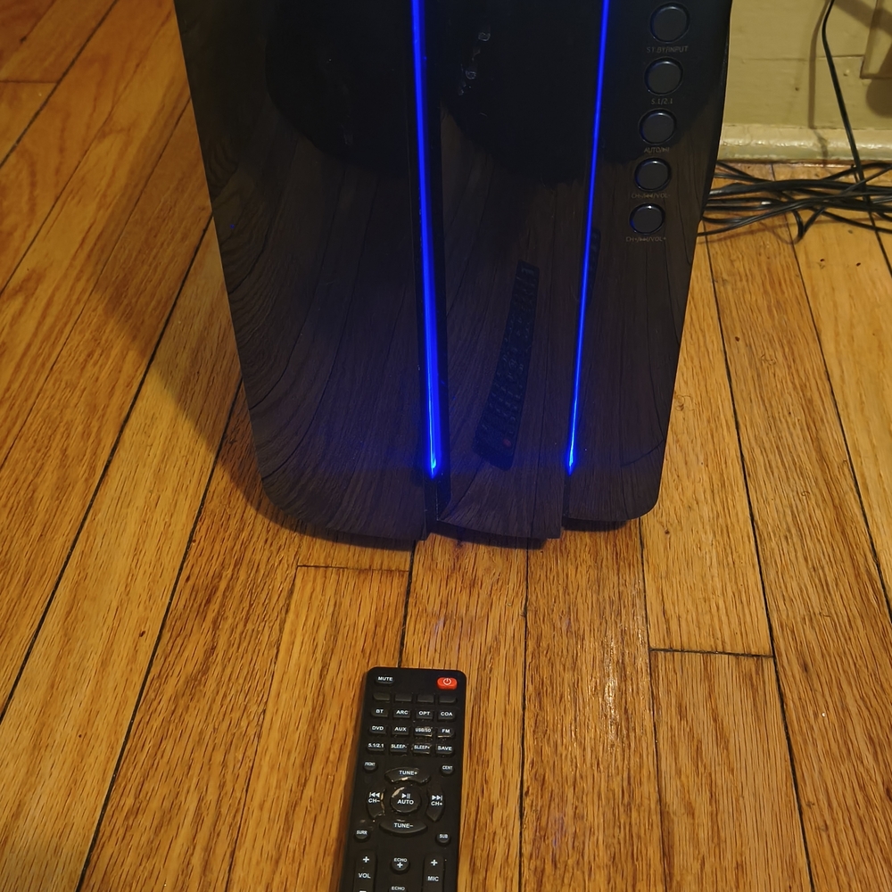 Bobtot 5.1 800w Surround Sound Speaker System with Subwoofer Blue LED Accent